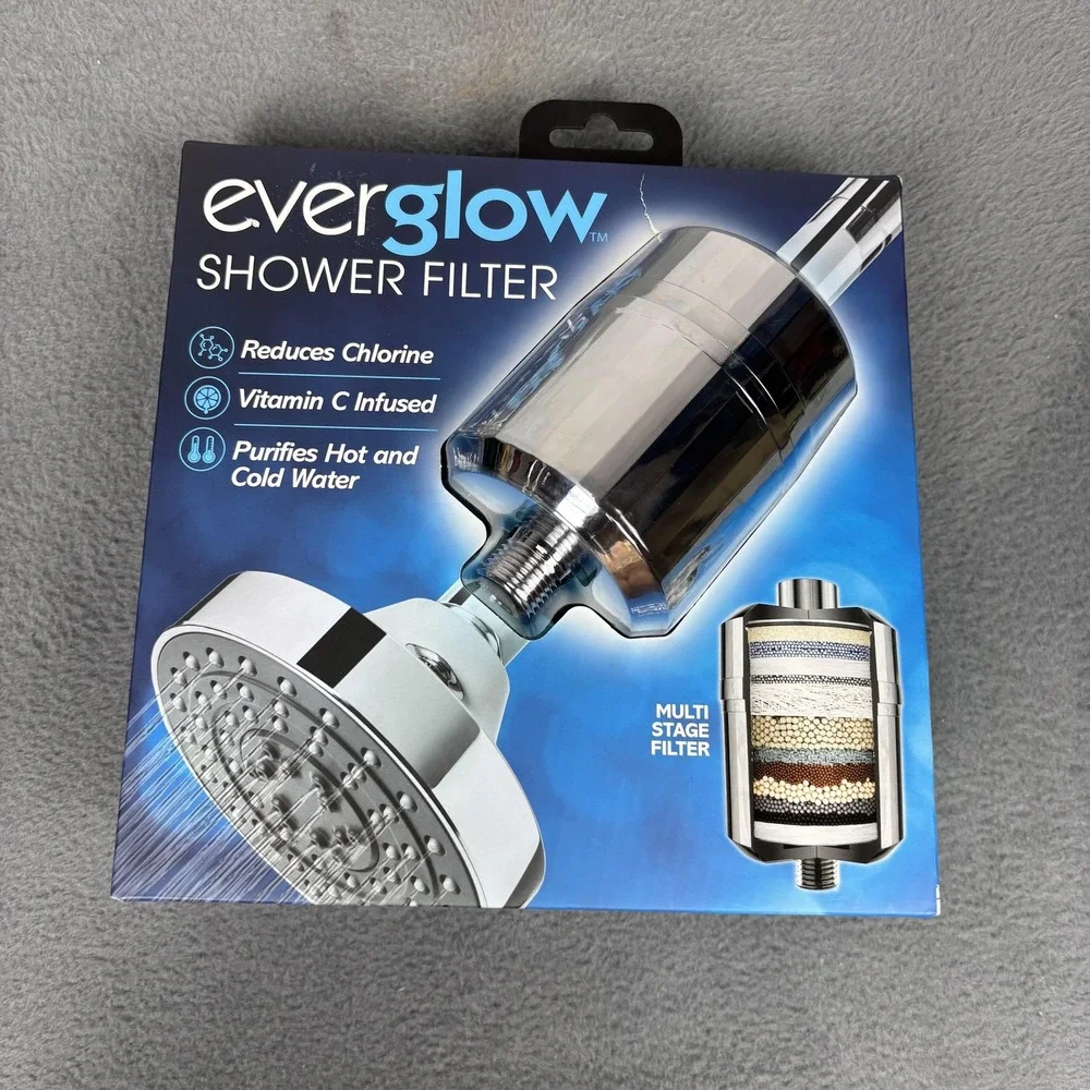 everglow Shower Filter Vitamin C Multi-Stage Reduces Chlorine Universal Fit